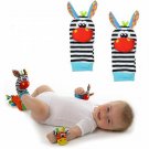 2Pcs Baby Lovely Animal Zebra Socks Rattles Toys
