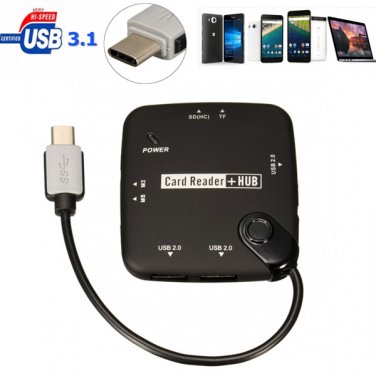 Type C USB 3.0 7 in 1 Host USB 3.1 Adapter Connection Kit Card Reader OTG HUB