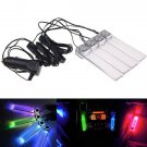 Car 4 LED 12V Auto Interior Decorative Atmosphere RGB Flash Lights Colorful Lamp