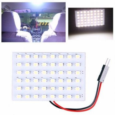 12V 48 SMD LED Panel Car Interior Light Bulb T10 Dome BA9S Adapter White