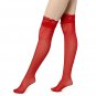 Women Lace Top Silicone Sheer Over Keen Thigh High Stockings