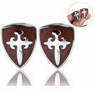 Men Vintage Wood Sword Shield Pattern Gift Shirt Accessories