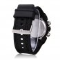 Unisex Sport Black Round Back Light Quartz Wrist Watch