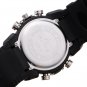 Unisex Sport Black Round Back Light Quartz Wrist Watch