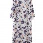 Women Plus Size Rendering Flower Long Chiffon Kimono Cardigan