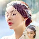 1pcs Bride Mesh Veil Handmade Pearl Face Coverage Short Wedding Hair Accessories