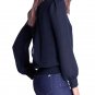Casual Navy V Neck Women Chiffon Blouse