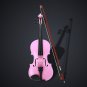 Acoustic Violin Size 1/2 Maple Spruce With Case Bow Rosin Pink Color