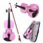 Acoustic Violin Size 1/2 Maple Spruce With Case Bow Rosin Pink Color