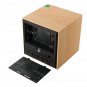Voice Control Wooden Square LED Alarm Digital Desk Clock Thermometer Calendar