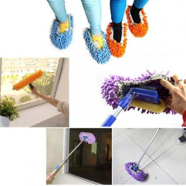 2Pcs Multifunction Cleaning Mophead Overshoe Floor Dust