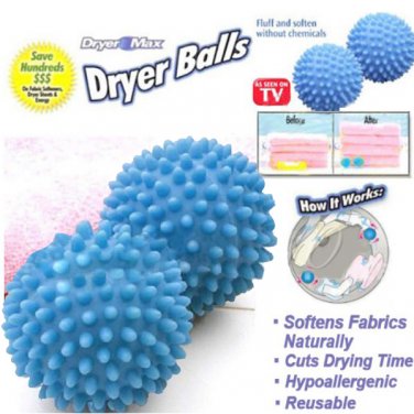 2 Pcs Washing Laundry Dryer Ball No Chemicals Soften Cloth Drying Fabric