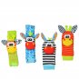 4pcs Baby Infant Kids Foot Sock & Wrist Rattles Developmental Soft Animal Toys