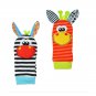 4pcs Baby Infant Kids Foot Sock & Wrist Rattles Developmental Soft Animal Toys