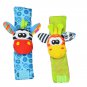 4pcs Baby Infant Kids Foot Sock & Wrist Rattles Developmental Soft Animal Toys