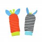4pcs Baby Infant Kids Foot Sock & Wrist Rattles Developmental Soft Animal Toys