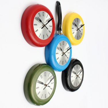 Flying Pan Wall Clock Quartz Hanging Design