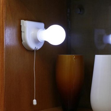 Bulb Pull Cord Night Vertical Light Home Cabinet Wardrobe Closet Lamp