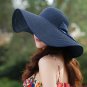 Summer Beach Hat Bow Foldable Wide Brim