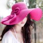 Summer Beach Hat Bow Foldable Wide Brim