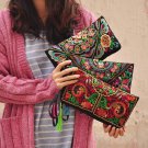 Women Ethnic Butterfly Flower Embroidered Wallet Bag