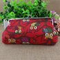 Women Owls Mini Coin Wallet Long Pattern Clutch Bag