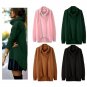 Knitted Women Tops High Neck Long Sleeve Sweater Loose
