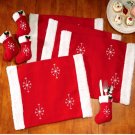 8Pcs Christmas Dining Table Mat Tableware Sock Set