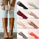 Female Knit Lace Over Knee Thigh High Stockings Crochet Winter Boots