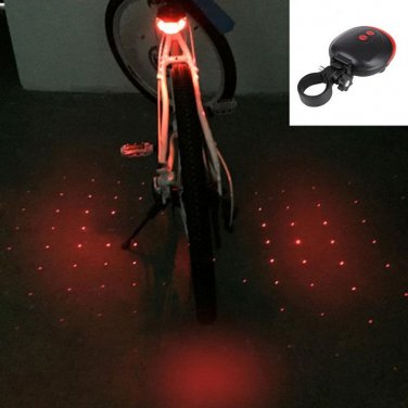 2 Laser 5 LED Flashing Lamp Tail Light Rear Bicycle Safety Warning