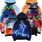 Stylish Outerwear Men 3D Graphic Print Hoodie Zipper Sweater Jacket