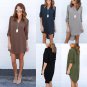 Ladies Casual Loose Chiffon Long Sleeve V-neck Dress For Summer Season