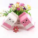 12cm Squishy Slow Rising Pink Milk Box Bottle Collection Gift Decor Soft Toy