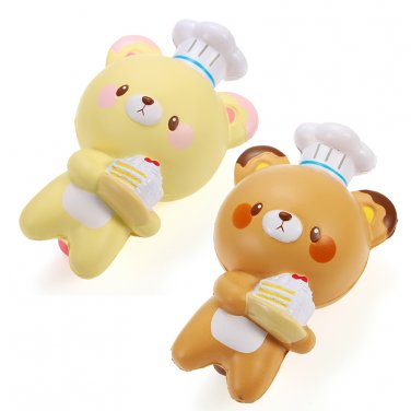 Squishy 15cm Chocolate Vanilla Bear Slow Rising Collection Gift Decor Soft Toy