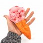 Squishy Jumbo 18.5cm Pink Strawberry Ice Cream Cone For Fun Christmas Gift