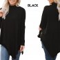 Women Casual Summer Spring Long Sleeve Irregular Hem Batwing Shirts