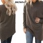 Women Casual Summer Spring Long Sleeve Irregular Hem Batwing Shirts