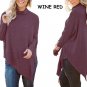 Women Casual Summer Spring Long Sleeve Irregular Hem Batwing Shirts