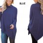 Women Casual Summer Spring Long Sleeve Irregular Hem Batwing Shirts