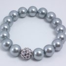 garlicfashion special elegant women fashion SOIREE pave bracelet Grey pearl