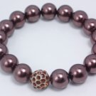 garlicfashion special elegant women fashion SOIREE pave bracelet brown pearl