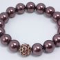 garlicfashion special elegant women fashion SOIREE pave bracelet brown pearl