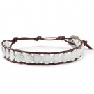 garlicfashion special elegant women fashion signature Scallop & leather bracelet