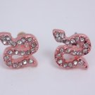 garlicfashion special elegant women fashion Crystal Snakes Rosegold pierced Earrings Studs