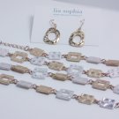garlicfashion DIY handmade women fashion Rhyme@ Reason necklace Matt gold Silver long necklace earrings set