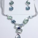 garlicfashion DIY handmade women fashion Slitzer white green necklace earrings set