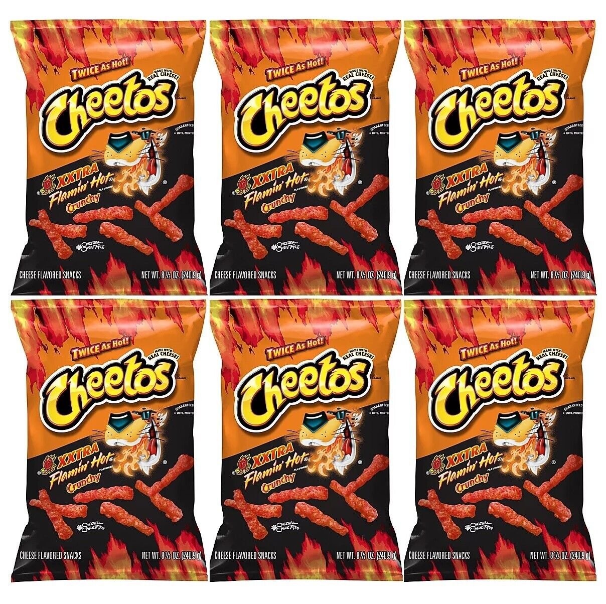 Cheetos Xxtra Flamin Hot Crunchy Chips 8 5 Oz 6 Bags