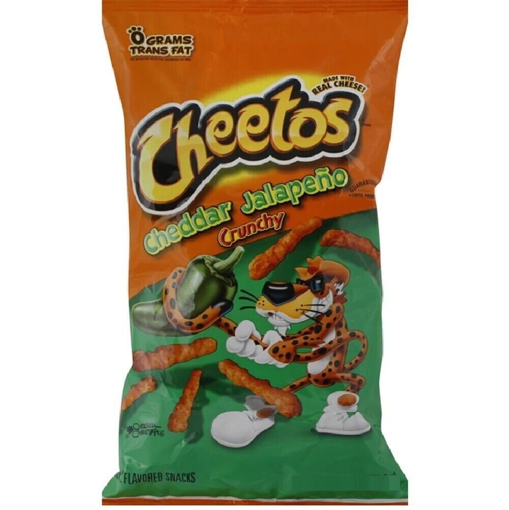 Cheetos Brand JALAPENO CHEDDAR Crunchy Cheese Flavored Snacks Large (1 Bag)