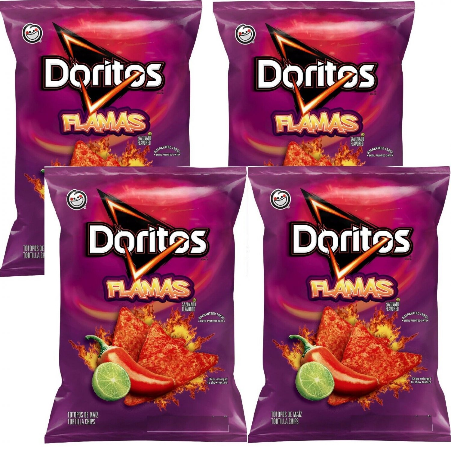 Doritos FLAMAS Tortilla Chips Snacks 9.25 Oz (Pack Of 4)