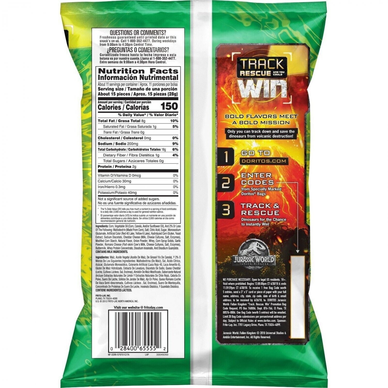 Doritos Dinamita Chili Limon Flavored Tortilla Chips, 10.75 oz Bag